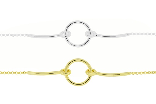 Silver 925 circle necklace 38+5cm sterling silver