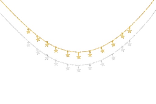 Collar choker plata 925 estrellas 