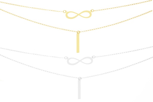 Silver 925 necklace 40+5cm sterling silver