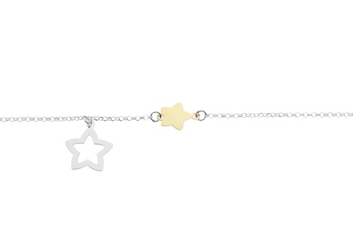 [12964C38RODO] Silver 925 stars necklace 38+5cm rhodium
