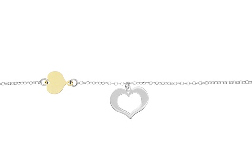 [12967C38RODO] Silver 925 hearts necklace 38+5cm rhodium