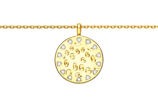 [13014C382ZBL] Silver 925 cz 38+5cm gold plated