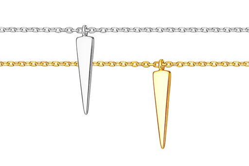 [13017C3800DO] Silver 925 triangle necklace 38+5cm sterling silver