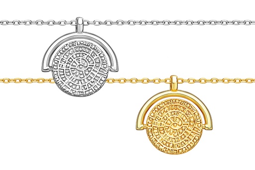 Collar plata 925 moneda reversible 