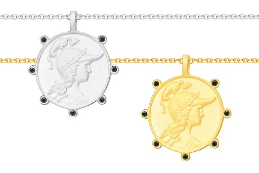 Collar plata 925 medalla romana 