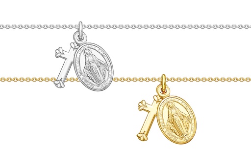 Collar plata 925 virgen con cruz