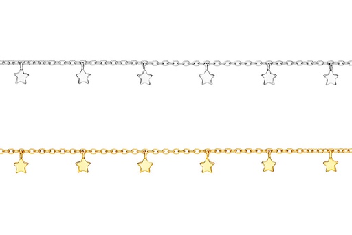 Silver 925 stars necklaces 38+5cm sterling silver