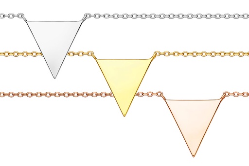 Silver 925 triangle necklace 38+5cm sterling silver