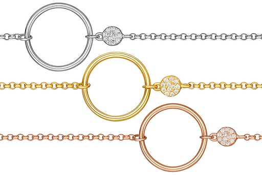 Silver 925 cz necklace 40+5cm rose gold plated