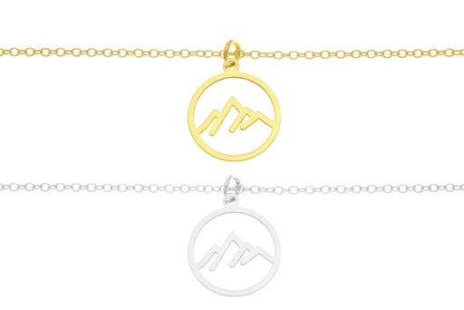 Silver 925 mountain necklace 38+5cm sterling silver