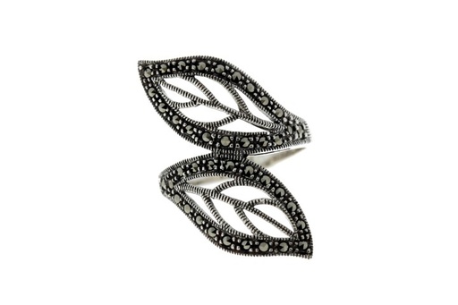 Anillo plata 925  marquesita hoja 