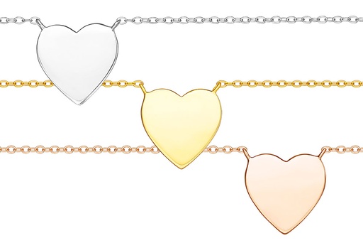 Collar plata 925 placa corazón 