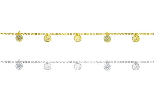 Collar plata 925 plaquitas con zirconitas 