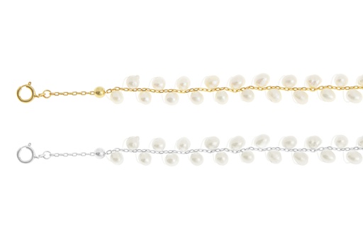 Silver 925 necklace with fresh 38+5cm rhodium