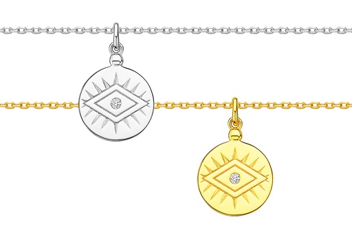 Collar plata 925 ojo turco con zirconita 