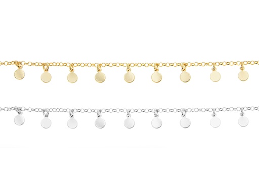 Collar choker plata 925 plaquitas 