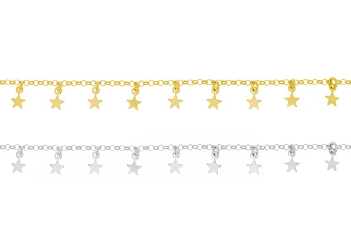 Collar choker plata 925 estrellas 