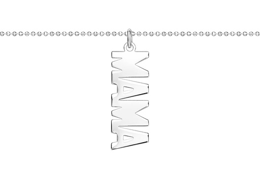 [13741C3800PL] Collar plata 925 mama vertical cadena bolas 