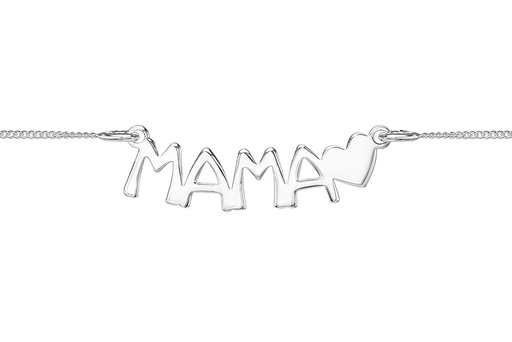 [13742C3800PL] Silver 925 heart & mama neckla 38+5cm sterling silver