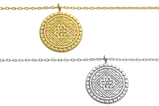 Collar plata 925 medalla labrada 