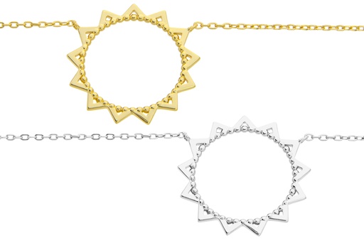 Silver 925 sun necklace 38+5cm sterling silver