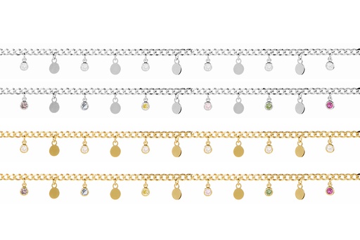 Silver 925 cz necklace 38+5cm rhodium