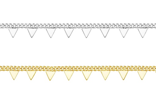 Silver 925 triangle necklace 38+5cm sterling silver