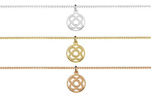 Silver 925 barcelona flower necklace 38+5cm sterling silver