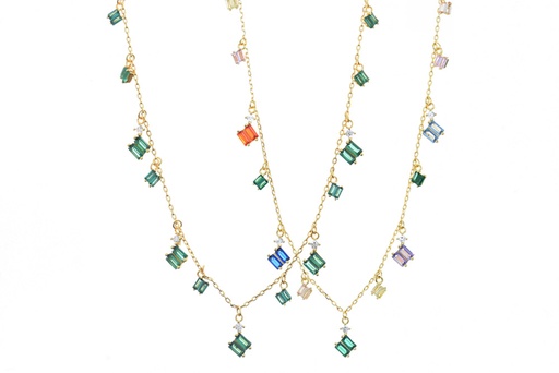 Silver 925 necklace with cz 38+5cm gold plated