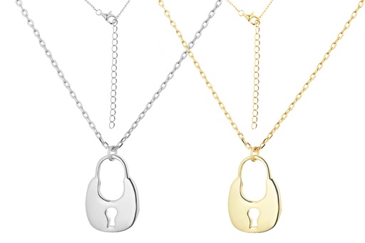 Collar plata 925 con colgante de candado 