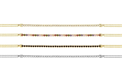 Collar plata 925 c/forzada tenis con  zirconitas