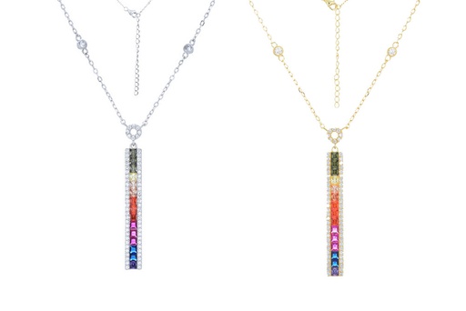 Sterling silver with white zirconia necklace