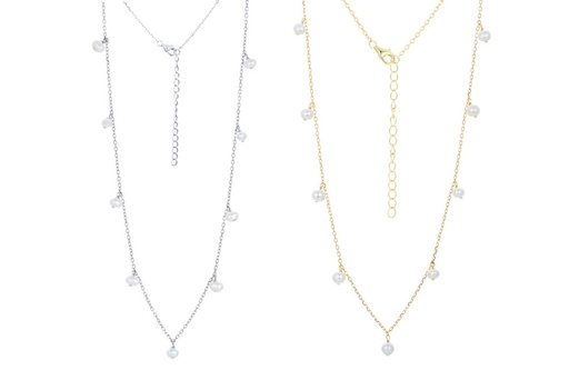 Collar plata 925 con 9 perlas