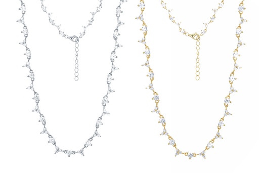 Sterling silver mini zirconia triangle necklace