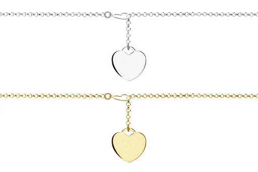 Collar plata 925 dos corazones 