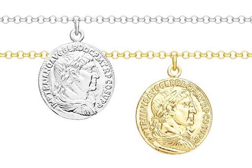 Collar plata 925 moneda romana mediana 15mm