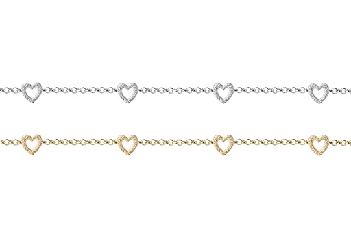 Pulsera plata 925 cuatro corazones diamantado