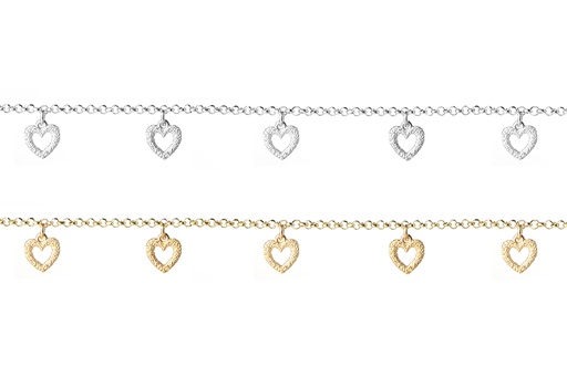 Sterling silver 5 hearts necklace