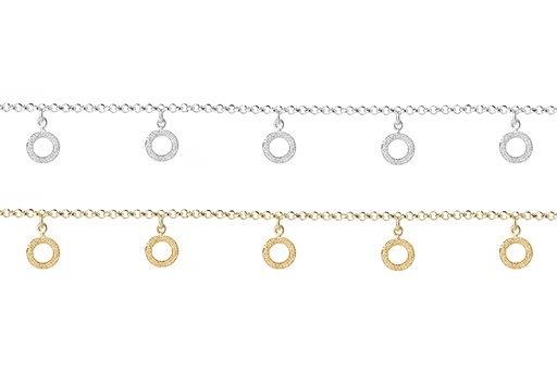 Sterling silver 5 circles necklace