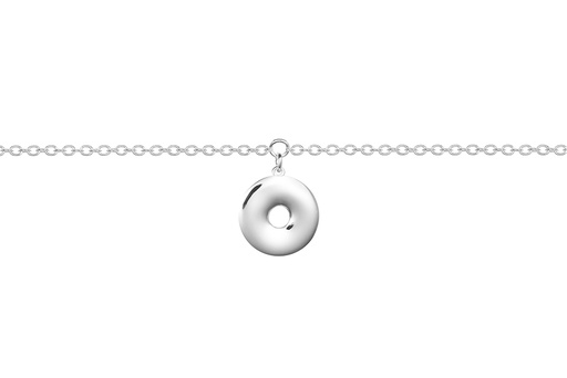 [15408N38E5PL] Sterling silver donut necklace