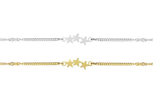 Sterling silver 3 mini star necklace