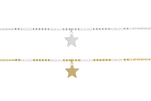 Sterling silver enamel beads & star necklace