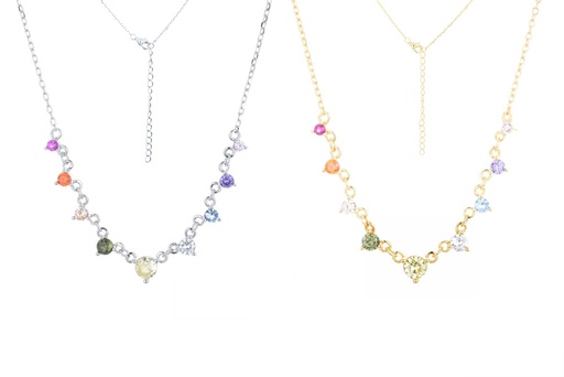 Sterling silver mix zirconia necklace