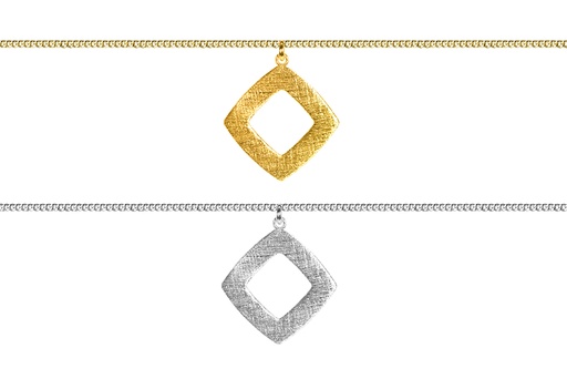 Sterling silver rhombo necklace