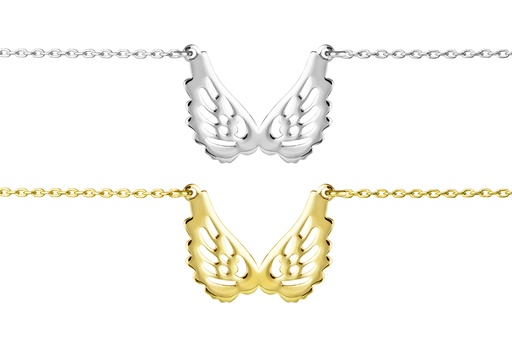 Collar plata 925 doble ala