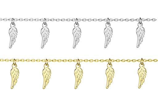 Sterling silver five wings necklace
