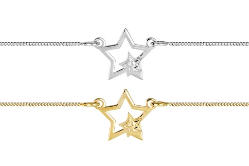 Collar plata 925 estrella calada con estrella