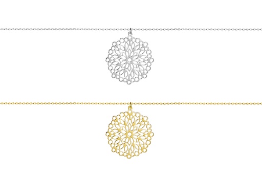Collar plata 925 flor mandala