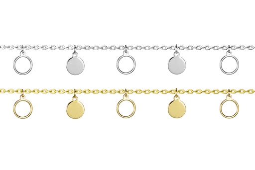 Sterling silver five circles necklace