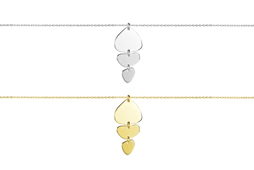 Sterling silver stone shapes necklace